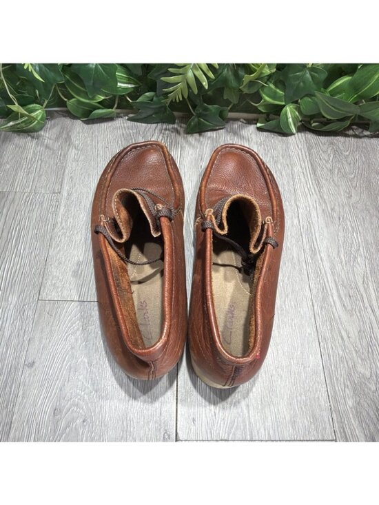 Vintage Clarks Wallabees High Boots Brown Leather Size 10 M Y2K main image 4